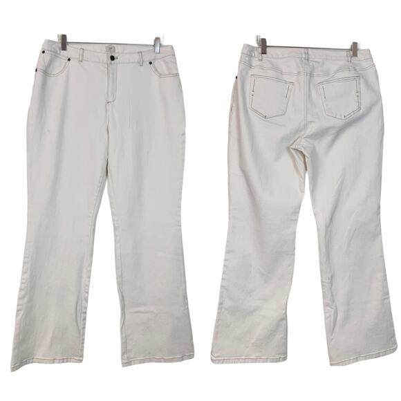 J.Jill Women's Jeans 10" High Rise Cream Eggshell Boot Cut Stretch Size 14 - Picture 8 of 8